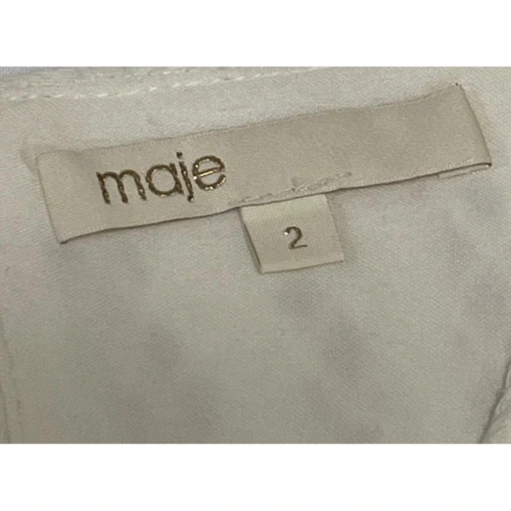 Maje Renaldi Sheath Mini Dress Ivory Cream White Crochet Women's Size 2‎